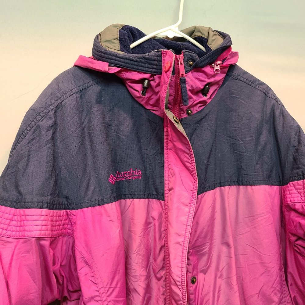 Vintage Columbia Jacket 90s Purple Blue Winter Ski Coat Womens Medium - Picture 2 of 15